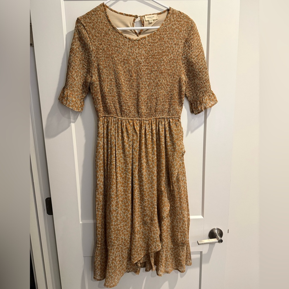 Orange Creek Textured Knit Top with Floral Trim